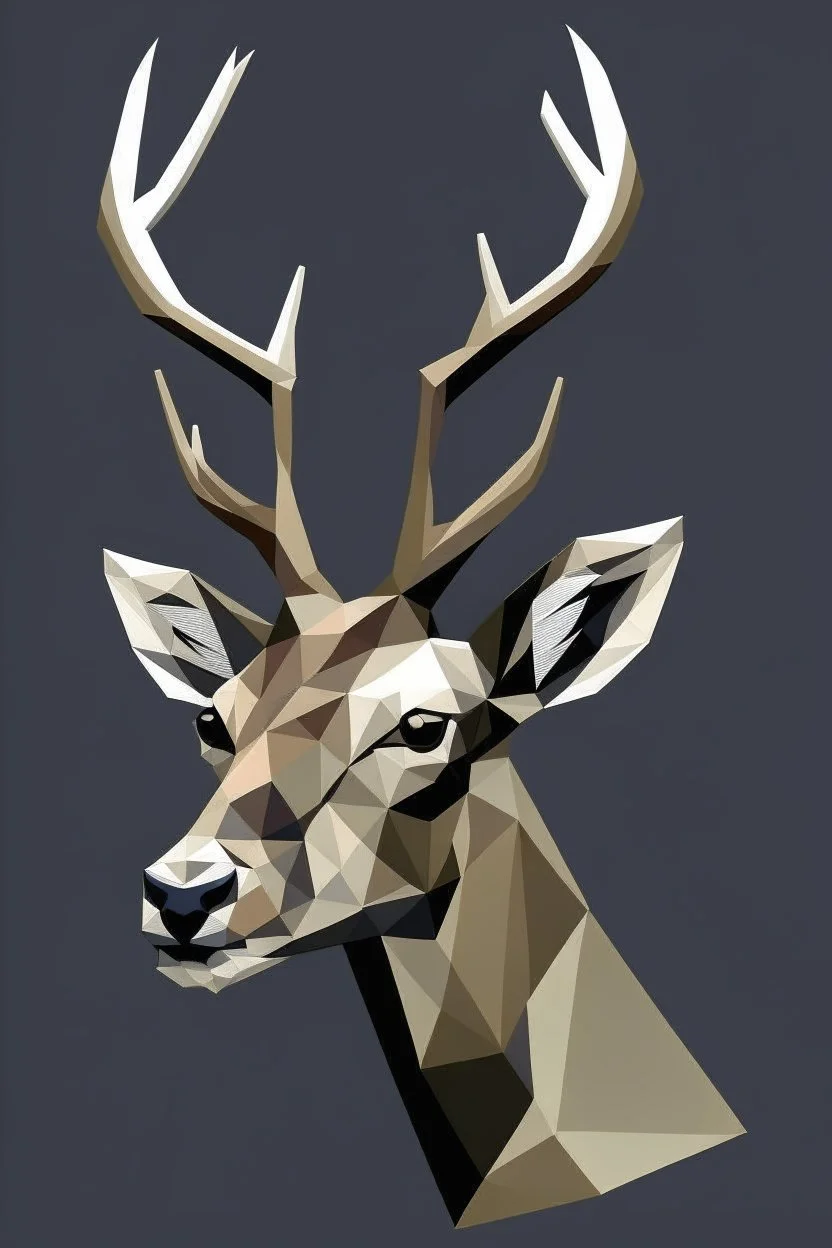 Geometric deer face side