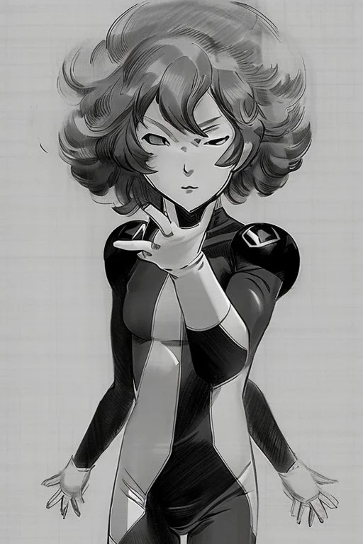 sketch of tatsumaki from one punch man in jim lee style