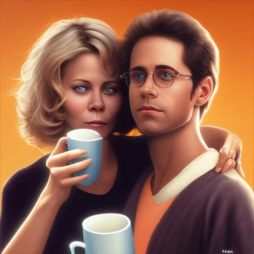 Me having coffee with a happy Meg Ryan