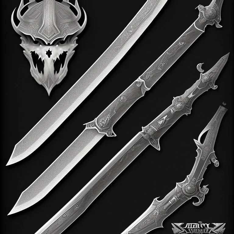 Full Blueprint sketch of one modern sword