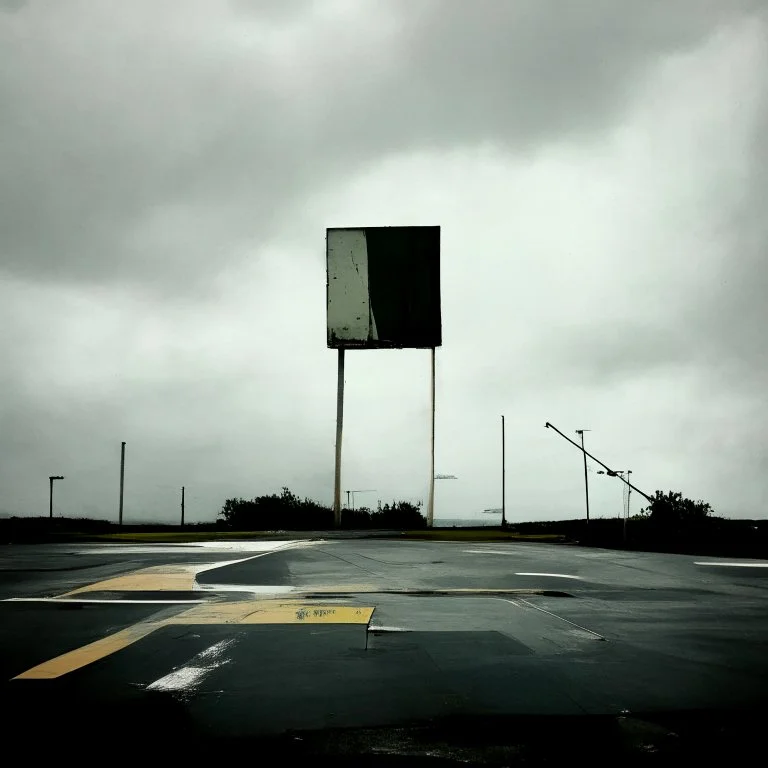 Minimal contemporary abstract oil paintings concrete desolate 1960s carpark. In the style of Justin Mortimer and Francis Bacon. road markings on tarmac.