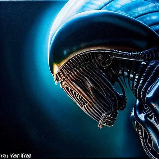 Ultra detailed fullbody Portrait in oil on canvas of Xenomorph in Alien,extremely detailed digital painting, extremely detailed face,crystal clear Big Glowing eyes, mystical colors ,perfectly centered image, perfect composition, rim light, beautiful lighting, 8k, stunning scene, raytracing, anatomically correct, in the style of robert e howard and Ken Kelley and Ohrai Noriyoshi and Simon Bisley and tomzj1 and hyeonsick choi.