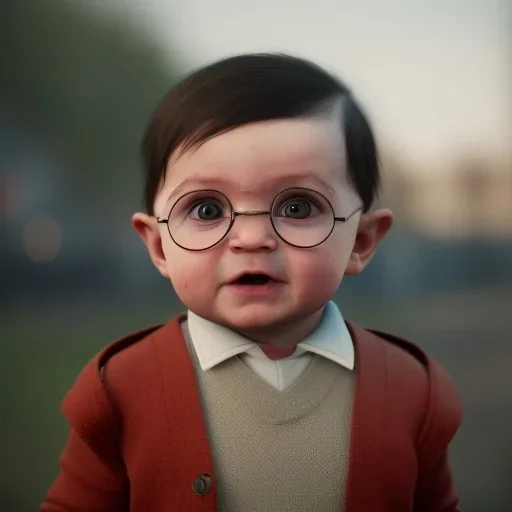 Cute baby character harry potter,movie, real photo realistic, unreal engine, cinematic lighting 8k --v 4