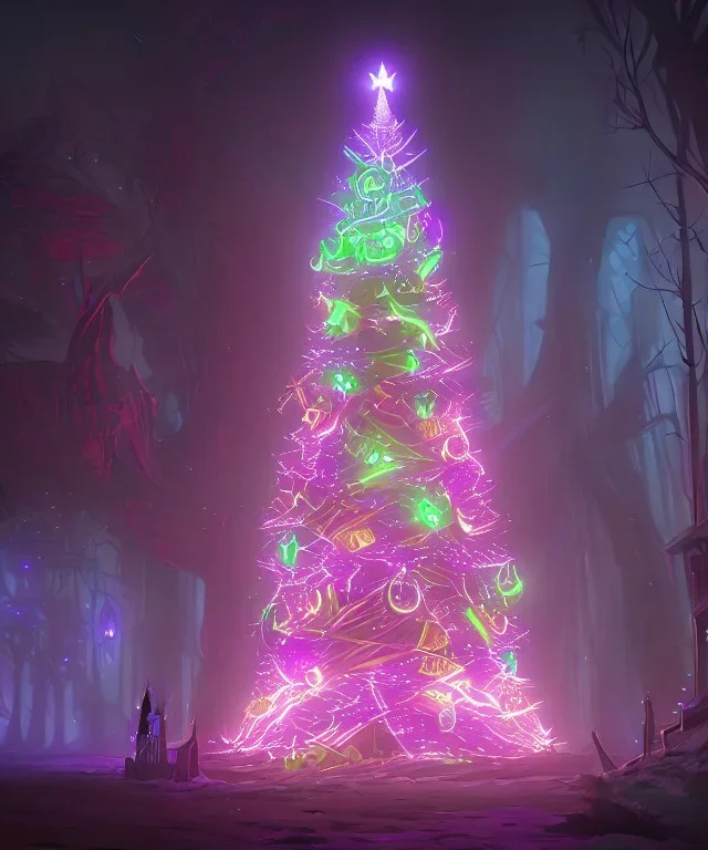 A magical warlock Christmas tree