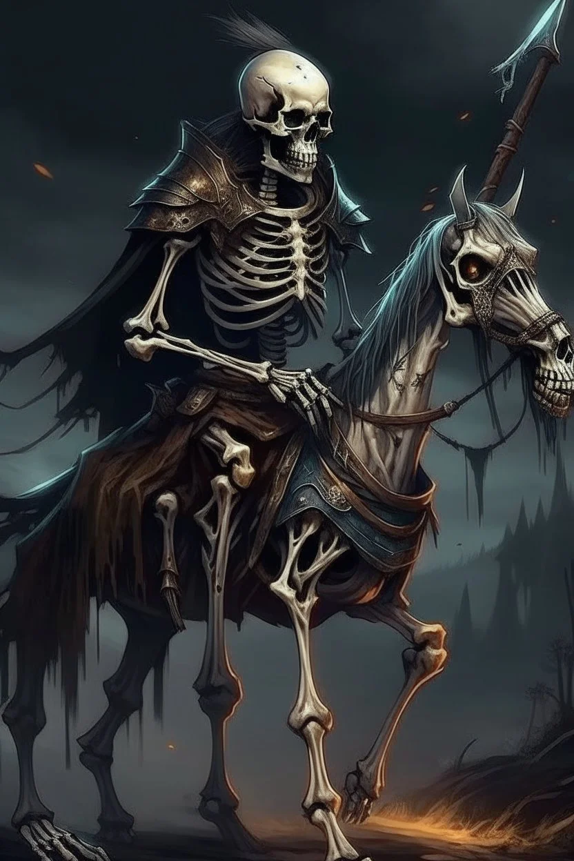 undead skeleton wild hunt warrior on horse