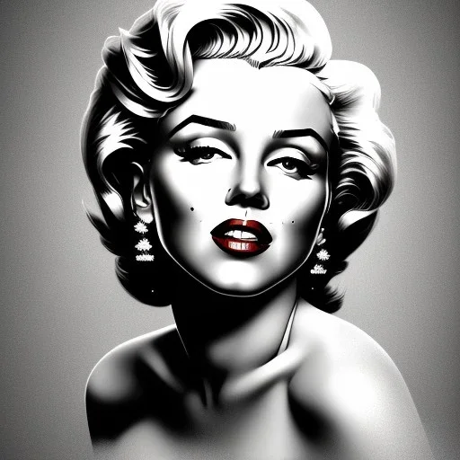 A beautiful portrait of Marilyn Monroe digital art by Eugene de Blaas and Ross Tran, vibrant color scheme, highly detailed, in the style of romanticism, cinematic, artstation best quality, realistic lighting, masterpiece portrait, details light dusting , cowboy shot from above, simple chain hauberk Vector art digital illustration 3D shading