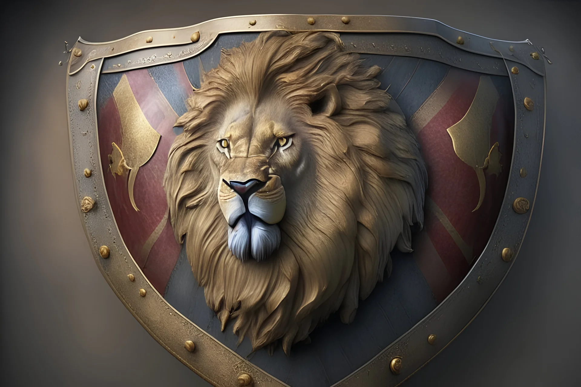 shield of a realistic lion