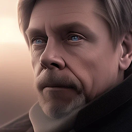 extremely detailed 8k hyperspace wallpaper,complete and photo realistic detailed head to waist stunning photo realistic portrait of mark hamill as luke skywalker in star wars with short lenght, Symmetrical, soft, fine, warm, photo realistic hair, blue eyes, professional majestic photo realistic painting by Ed Blinkey, Atey Ghailan, by Jeremy Mann, Greg Manchess, Antonio Moro, trending on ArtStation, Intricate, High Detail, Sharp focus,dramatic, by greg rutkowski,careworn face,space outfit