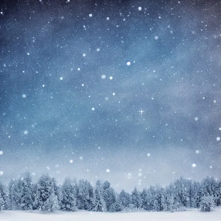 winter landscape, crystal, stars, dreamy