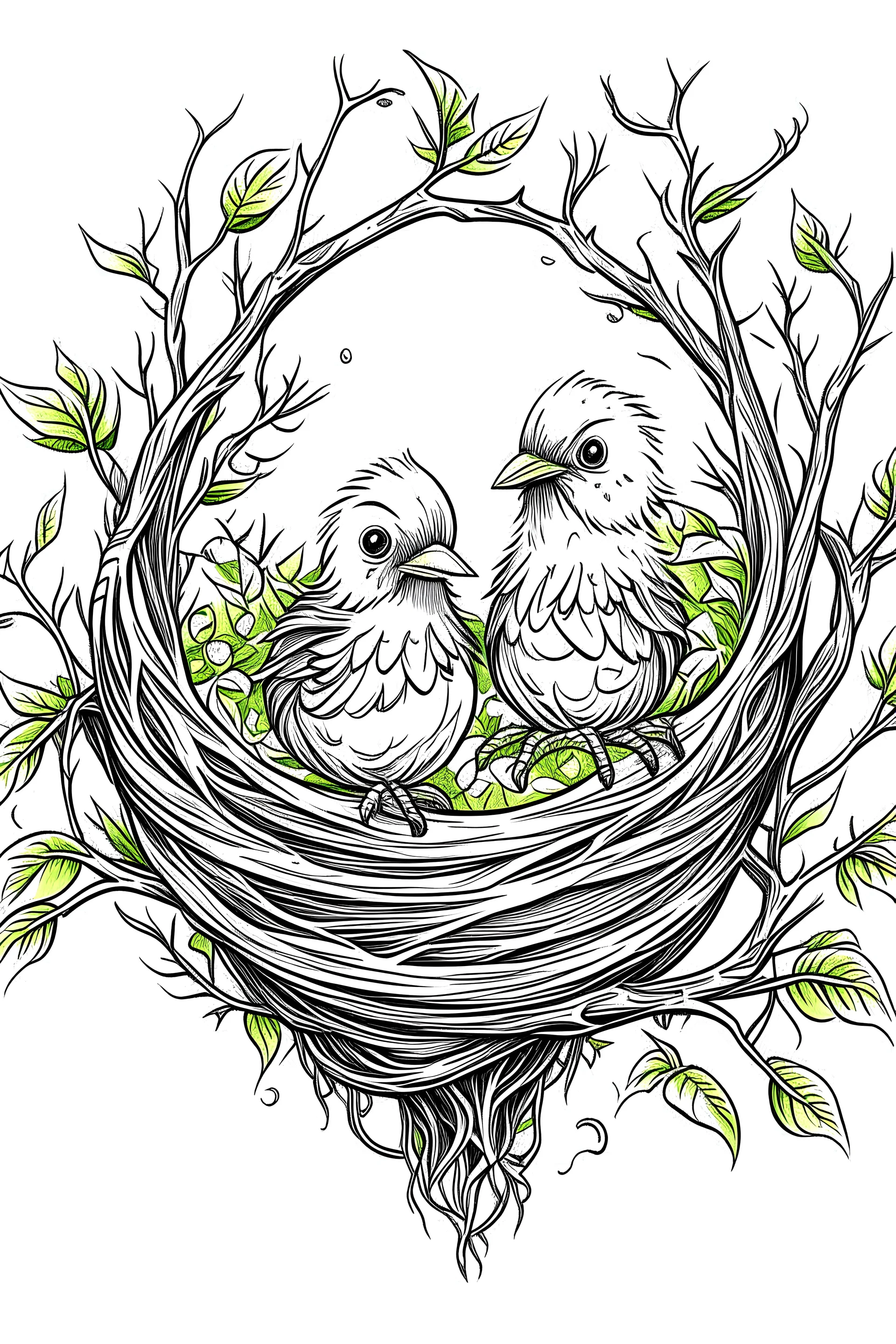 Cute bird coloring page Royalty Free Vector Image