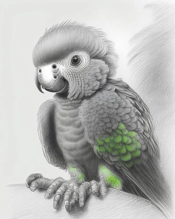 Drawing of a baby parrot