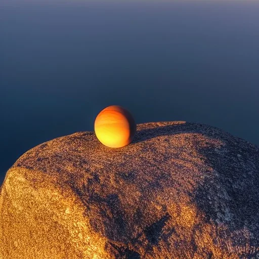 morning sun on Venus on a rock