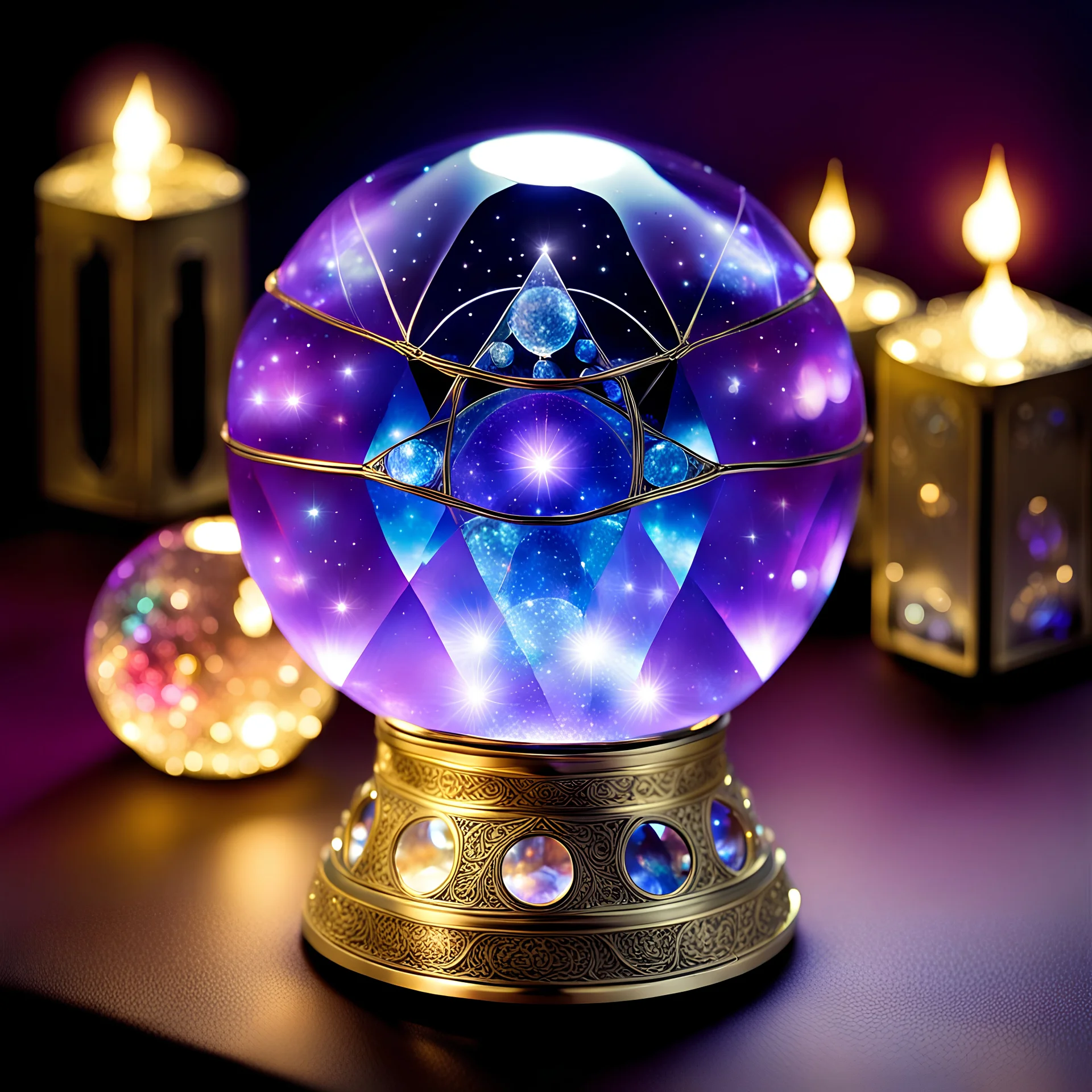 Magic item - Crystal Tarot Amplifier. This exquisite artifact is a small crystal ball encased in shimmering lights, creating a sense of mystery. When used during fortune telling with Tarot cards, the Tarot Amplifier strengthens the connection between the fortuneteller and the cards, expanding the channels of intuition and sharpening the perception of symbols. Each touch of an object brings a feeling of warmth and strength, giving the fortuneteller confidence in his predictions.