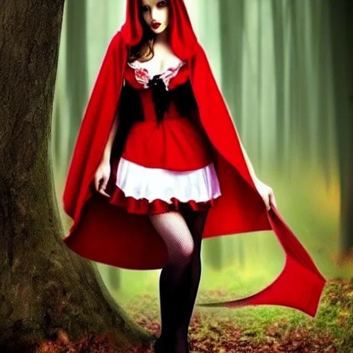 sensual, gorgeous red riding hood