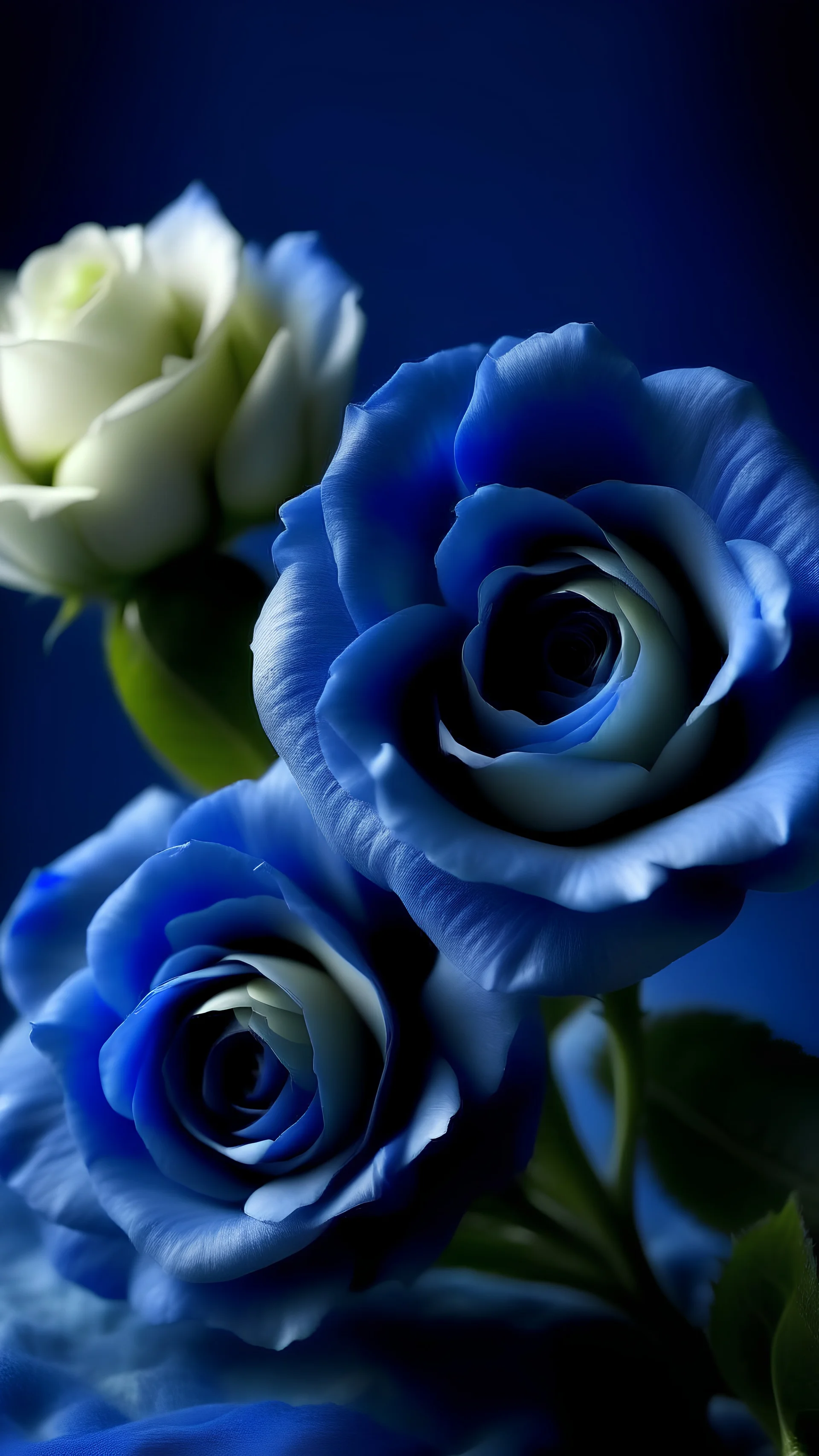 Lisianthus realphoto, tulle, blue , background rose