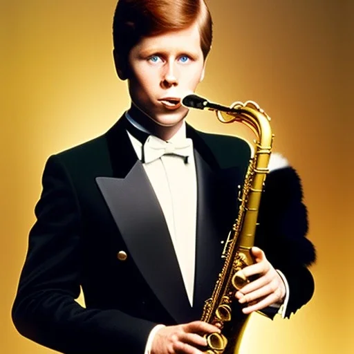 Richie Cunningham playing saxophone