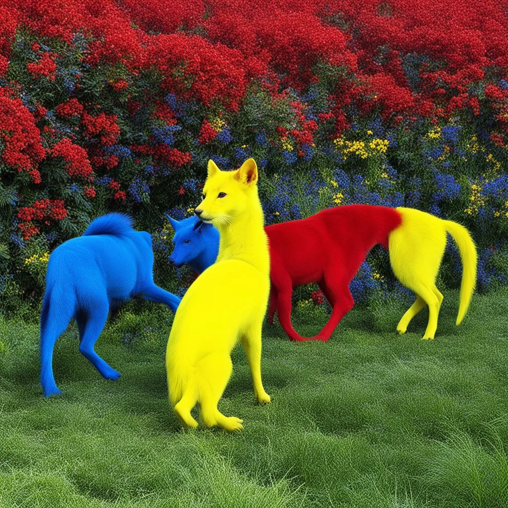 red and blue or yellow