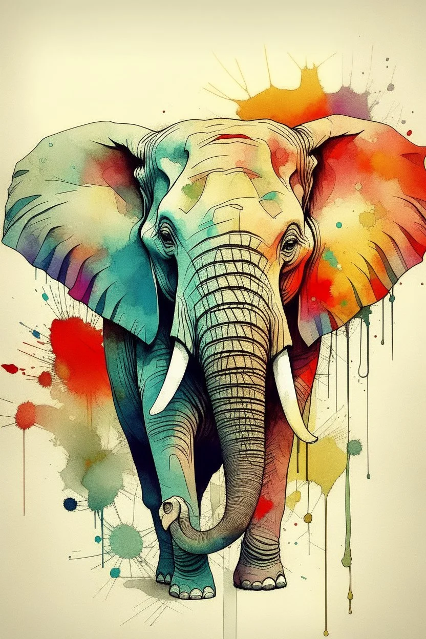 Art illustration elephant