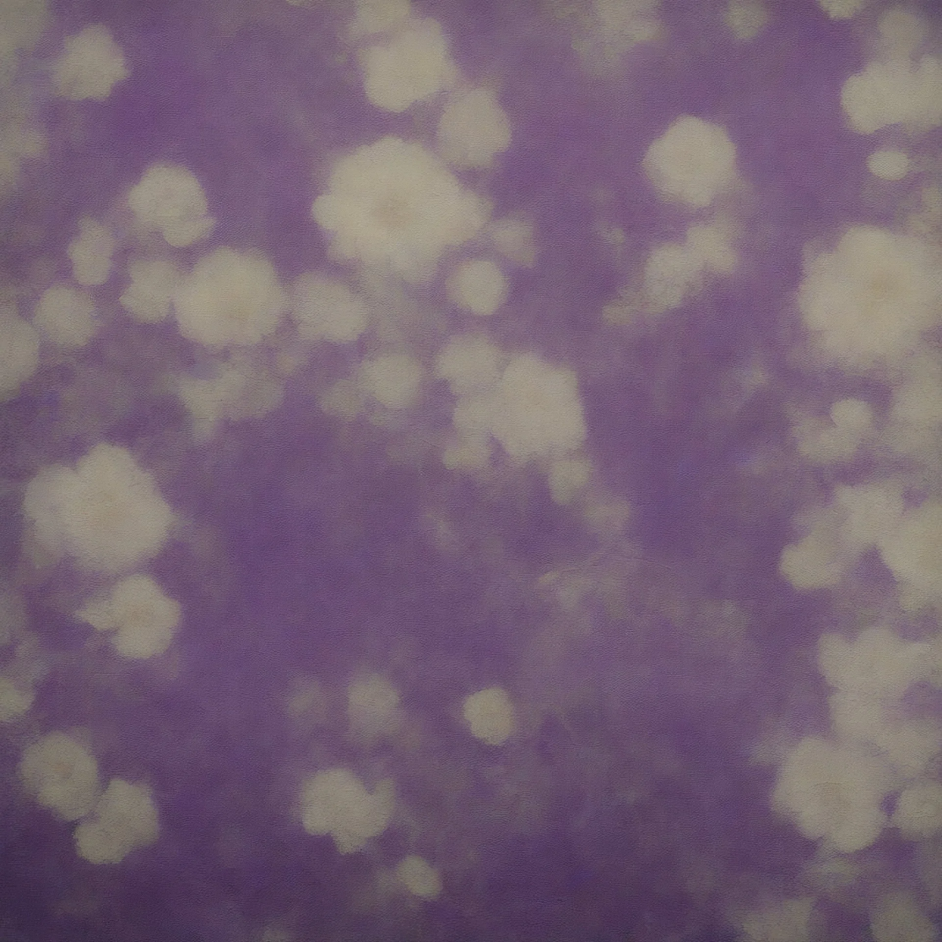 Alice purple fur, flowered wallpaper background, old autochrome