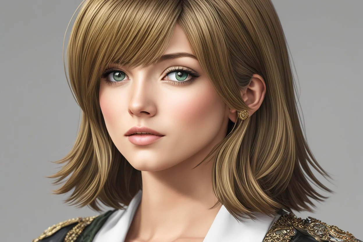 Rachel green in 8k 2D anime artstyle, close picture, the Rachel haircut, intricate details, highly detailed, high details, detailed portrait, masterpiece,ultra detailed, ultra quality