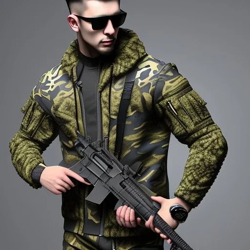 Commando, tiger stripe camouflage jacket