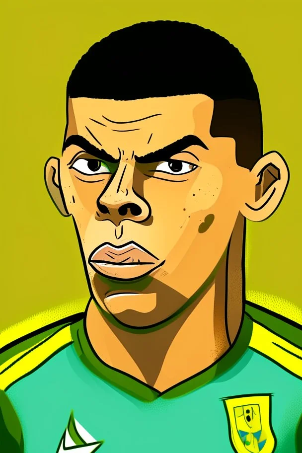 Ronaldo Brazilian football player ,cartoon 2d