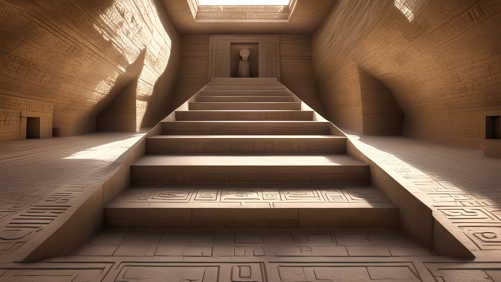 Inside an Egyptian pyramid, eevee, 3d, render, 3 point light, (glossy:0.76), ambient occlusion