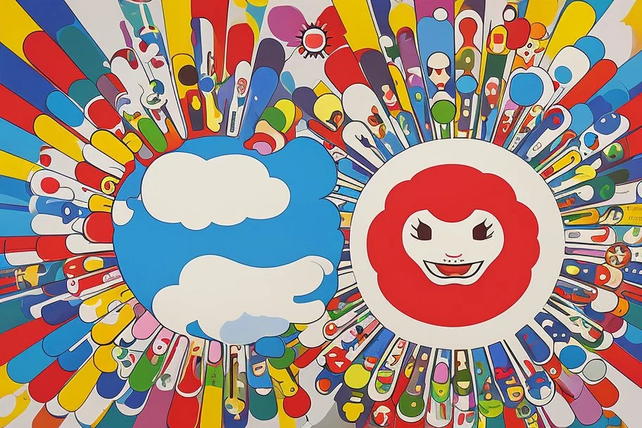 round pop art cloud by Takashi Murakami