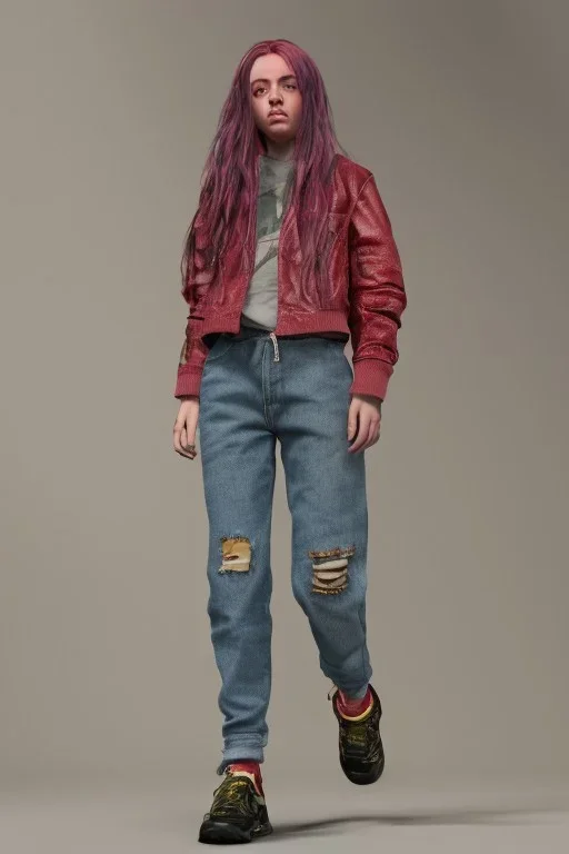 Billie Eilish, legs, photorealistic, 2k