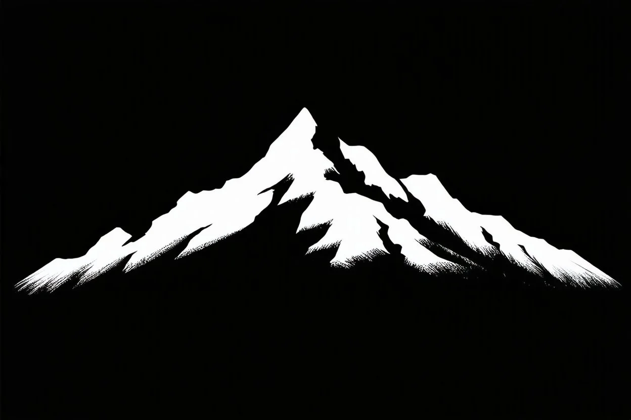 mountain vector shape, white on black