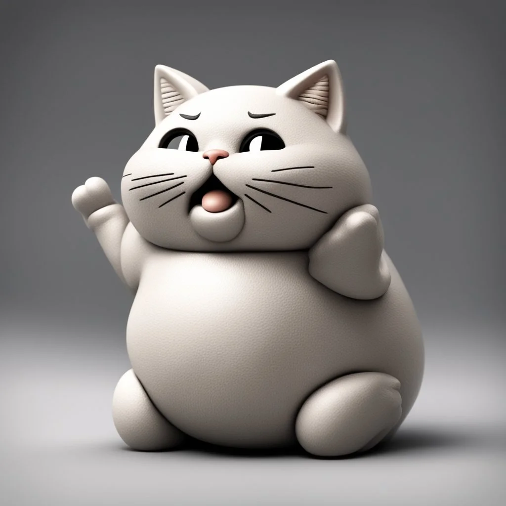 a adorable toy coin safe which is shaped like a cute fat cat, one arm in the air, coin slot in top of head, complex contrast, realistic, concept art,