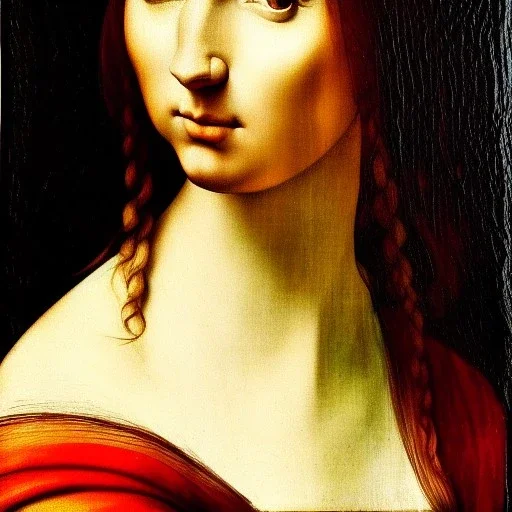 Retrato de una mujer muy guapa llamada Gemma Arnau Arnau con el estilo de Leonardo da Vinci