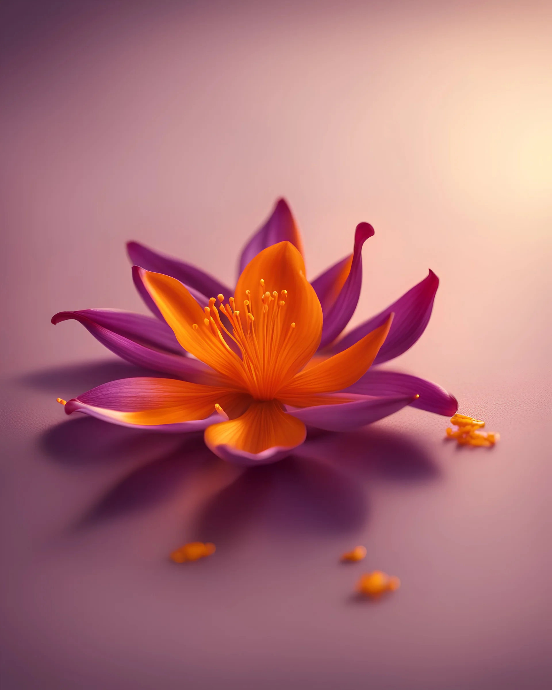 saffron. Photography. Realistic photo. HD. Glowing. 3d style