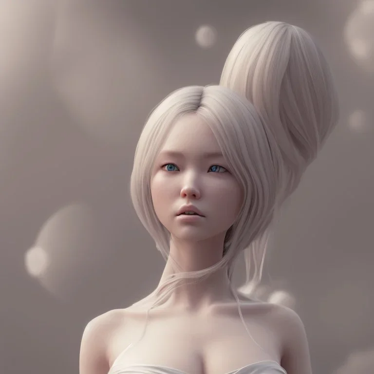 portrait only hitomi tanaka, white dress, 8k, highly realistic, octane render,