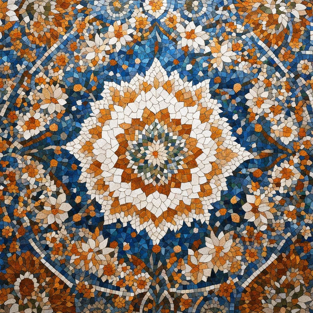 [zoom at the floral mosaic] the floral mosaics at Sheikh Zayed Grand Mosque. [art by Kevin Dean]