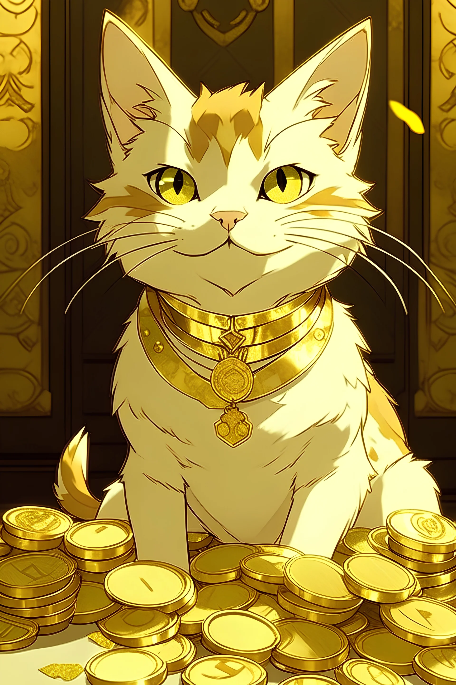 cat in gold money anime