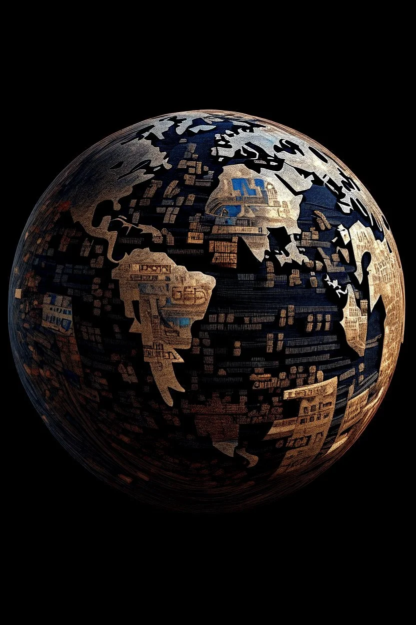 The globe is made of the letters of the English alphabet. The earth is in space and letters are flying around the earth. The letters form the outlines of the globe itself. Letters fly around the globe in a whirlwind. A lot of letters, an abstract composition. Everything is very well drawn. A high-resolution image of 8 K.