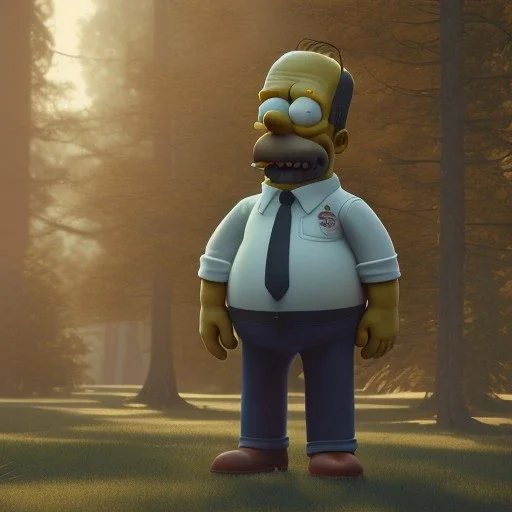 Full body, 3d render, homer simpson 1800's men style, 1800's hair style, 1800's men clothes style, hyper realistic, octane render, unreal engine 5, 8k, palace background, uhd