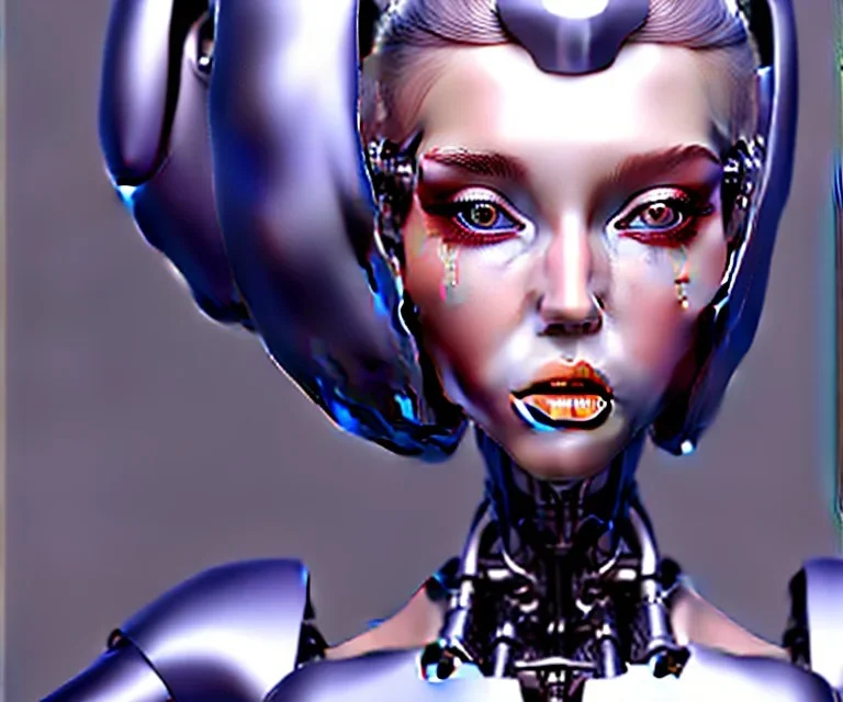 Sexy female robot face