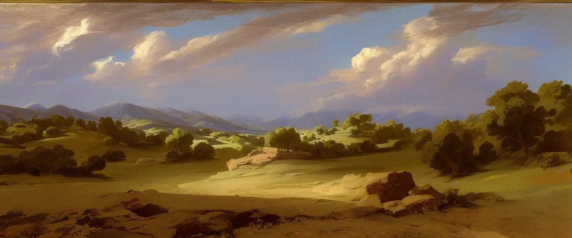 texas hill landscape by poussin