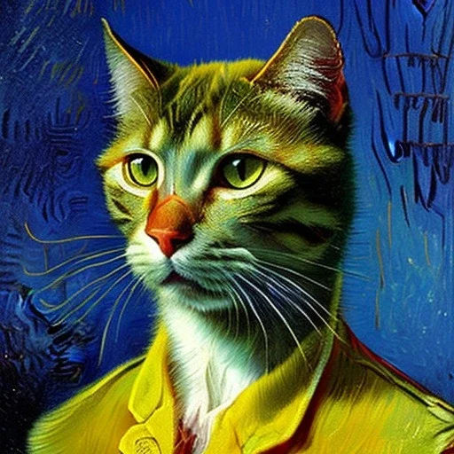 Portrait of a cat by Van Gogh