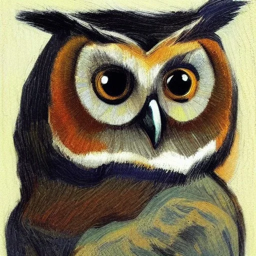 portrait of an owl Vincent van Gogh style