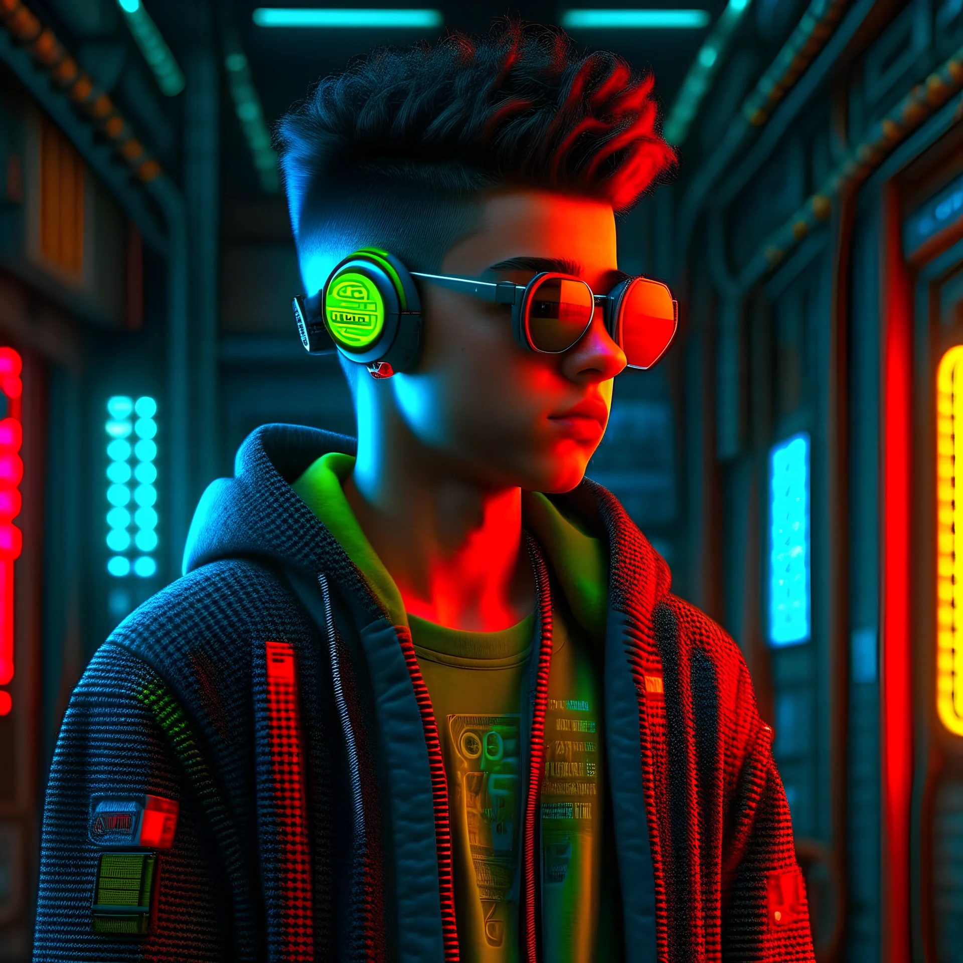 The cyberpunk boy in 3D