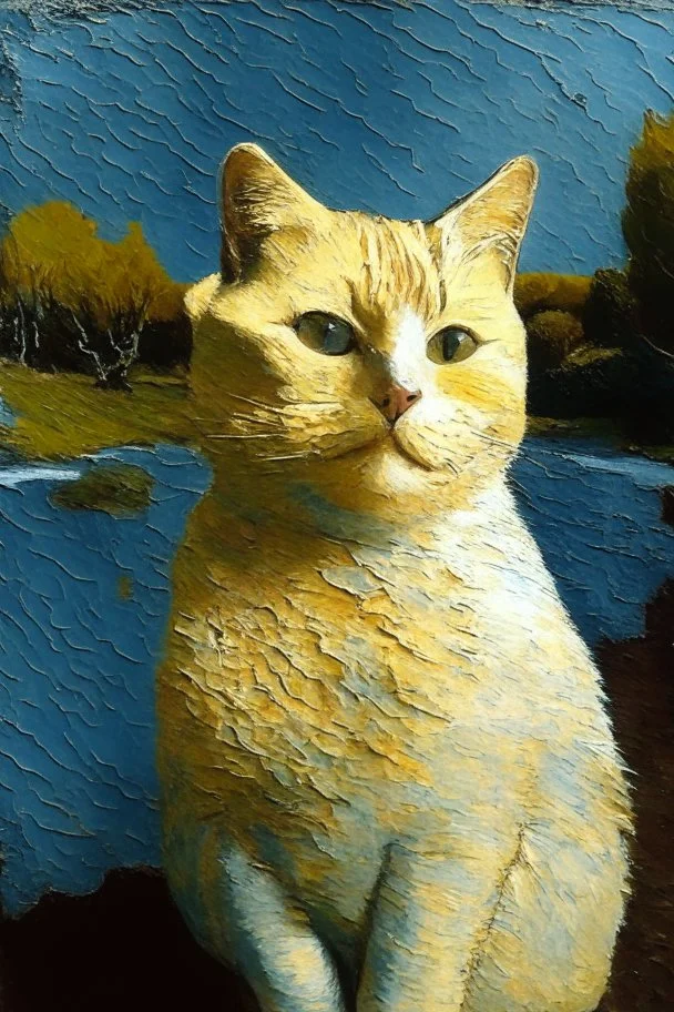 Portrait of a cat by Van Gogh