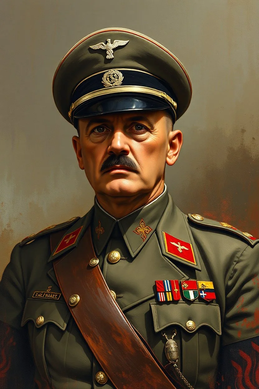 mexican general Hitler painted