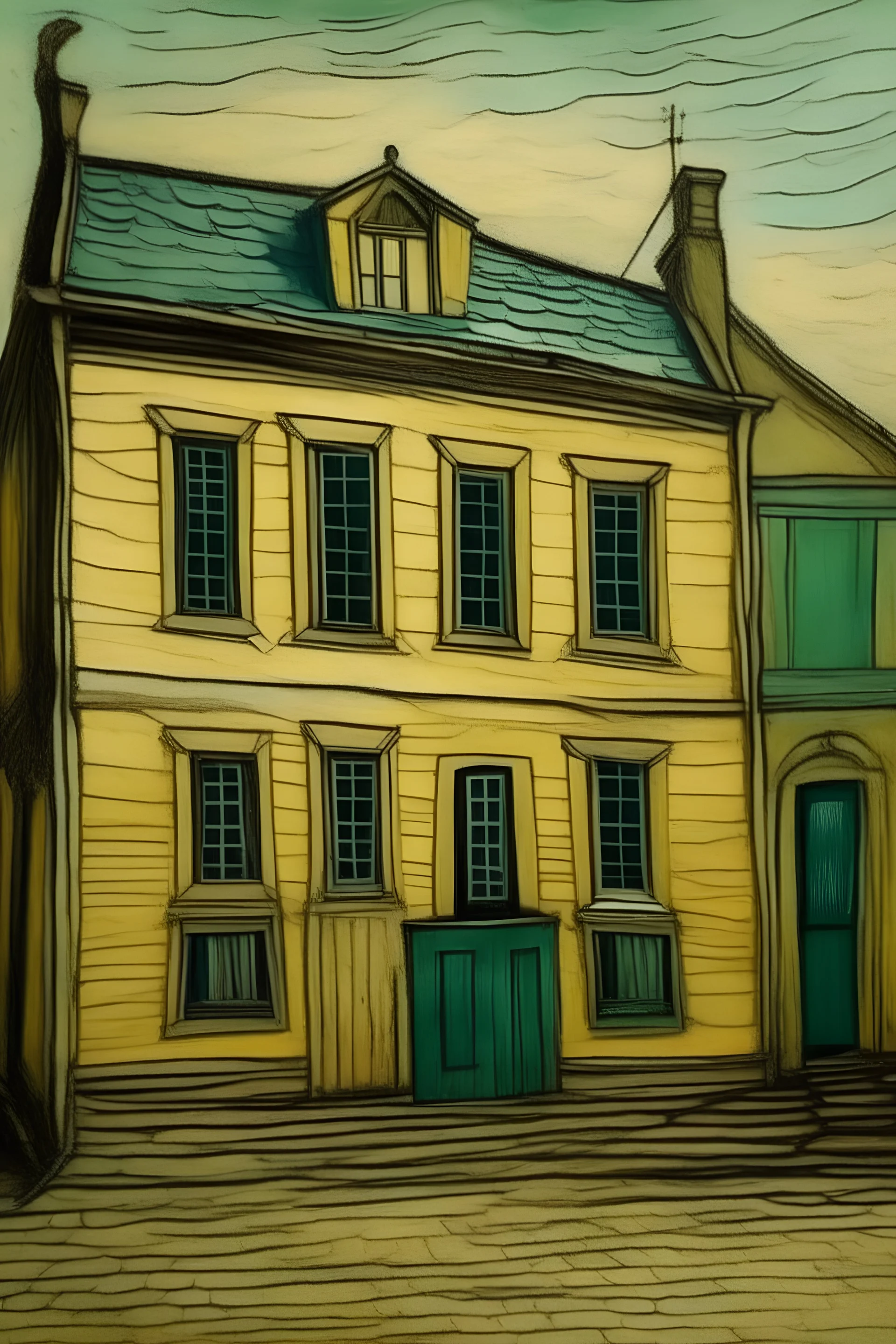 potrait of a old building by van gogh