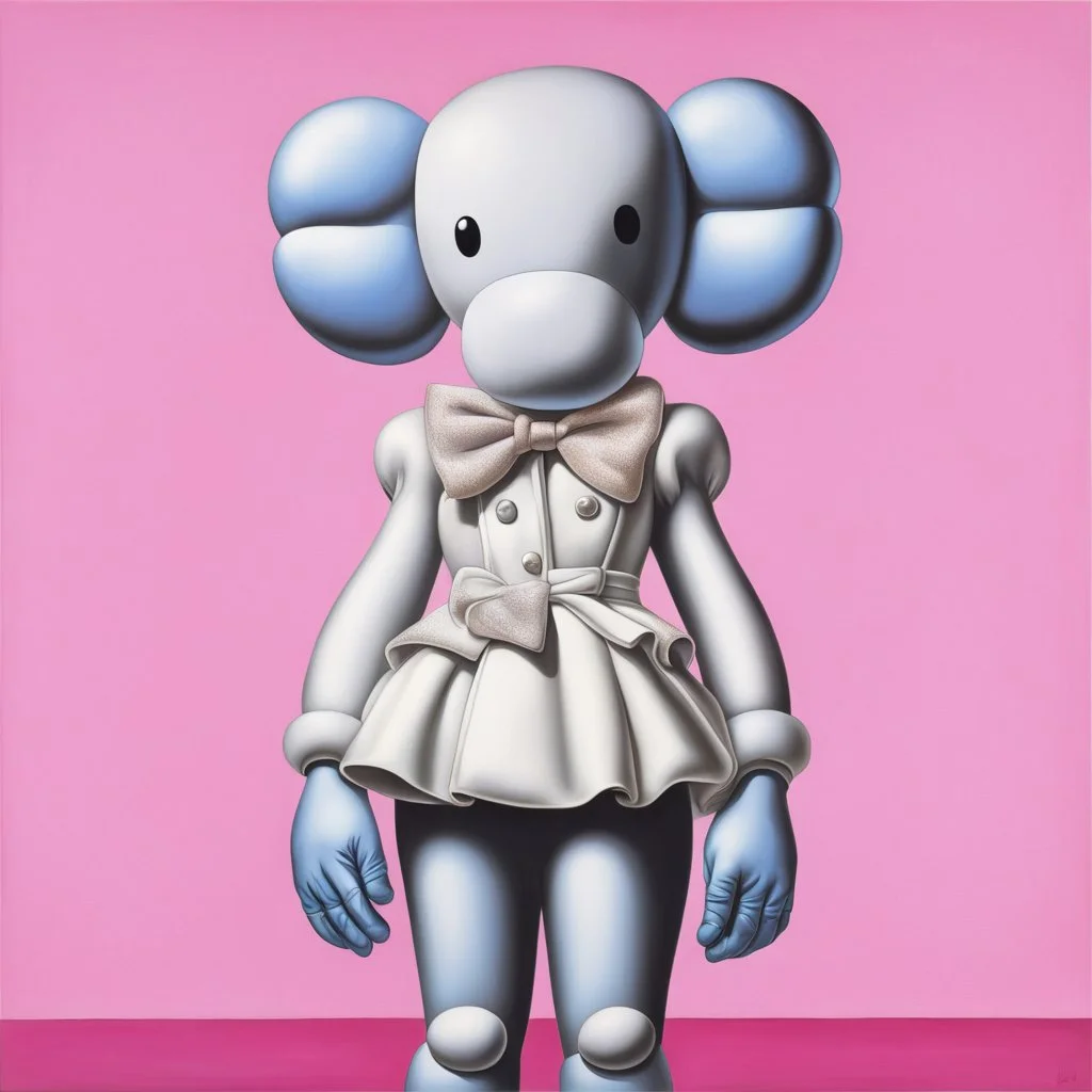 Surreal Vintage Glamour, KAWS, photorealism, haute couture, fashion art, latex