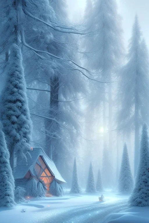 Wintertime Wonderland a Beautiful Hyperrealistic Digital Graphic in the Style of Charlie Bowater Julia Fox Monica Lee and Camilla D'Errico