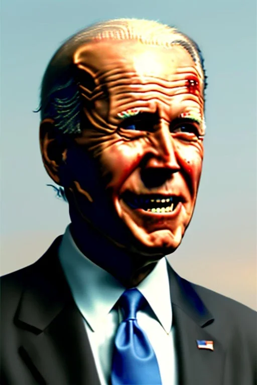 realistic image, joe biden zombie, arm cut and bleeding, night, walking with a limp, waist up view, dark ambient, highly detailed, sky background, concept art, unreal engine 5, god rays, ray tracing, RTX, lumen lighting, ultra detail, volumetric lighting, 3d, finely drawn, high definition, high resolution.