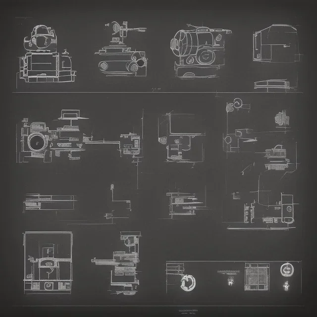 components of the camera laid out flat. poster graphics. high detailed. ink and acrylic.